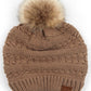 Taupe C.C Decorative Tilted Whip Stitch Slouch Beanie Fur Pom Pom Winter Hat; reach for this classic toasty hat to keep you nice n warm in the chilly winter weather, the wintry touch finish to your outfit. Perfect Gift Birthday, Christmas, Holiday, Anniversary, Stocking Stuffer, Secret Santa, Valentine's Day, Loved One, BFF