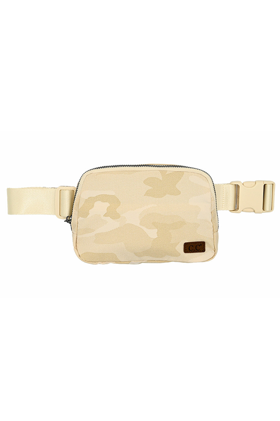 Beige C.C Waterproof Camo Mini Fanny Belt Bag offers a compact, durable solution for carrying essentials hands-free. Crafted with water-resistant materials, it protects your belongings from moisture and unexpected weather. Its camo design combines style with practicality, while the adjustable belt ensures a secure, comfortable fit. Ideal for outdoor activities or daily errands, this mini fanny pack keeps your valuables accessible and safe. 