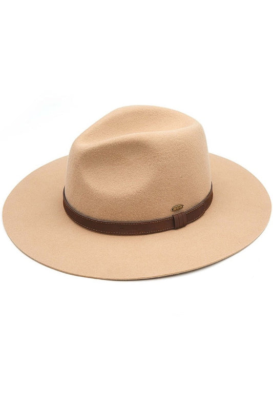 C.C Women's Wool Felt Brim Hat Panama