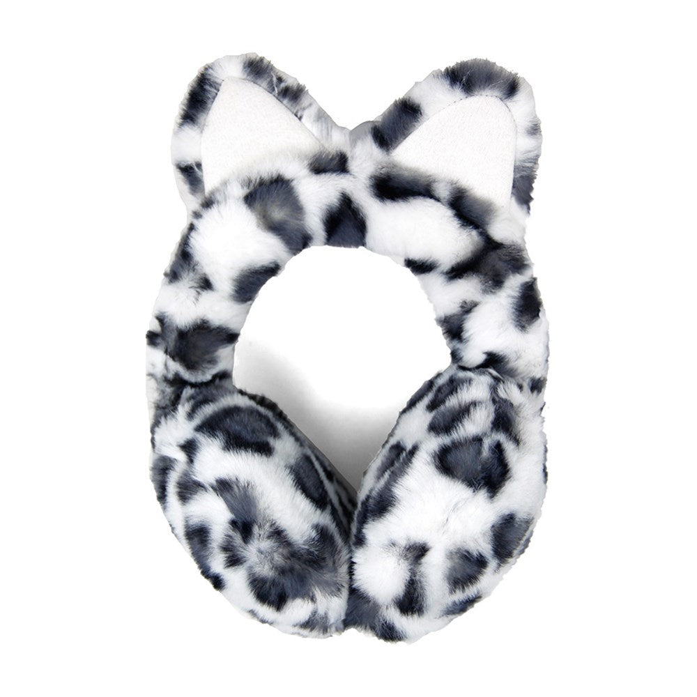 Plush Gray Gray Leopard Print Cat Ear Faux Fur Earmuffs Cat Ear Earmuffs Leopard Print Earmuffs, Plush hat-hair-free option to beanies/hats, so comfy/warm, fit securely around your head & against your ears. Stay cute & cozy this season with these muffs, the perfect cold weather accessory. Perfect Gift Birthday, Holiday, Christmas