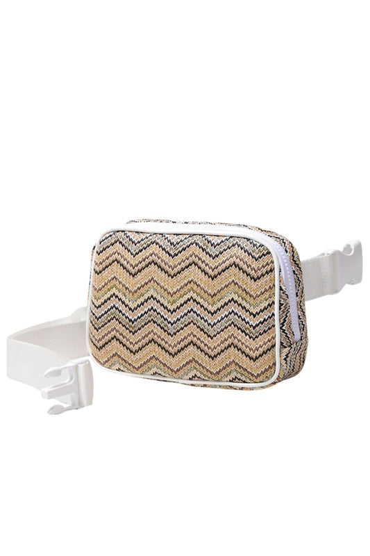 Chevron Pattern Straw Sling Bag features a meticulously woven design that highlights its unique chevron motif. Made from high-quality straw, this bag offers durability and a lightweight feel, perfect for hands-free convenience. Its adjustable sling strap ensures a comfortable fit, while the secure closure protects your belongings. Ideal for both casual and stylish occasions, this bag combines expert craftsmanship with timeless appeal.