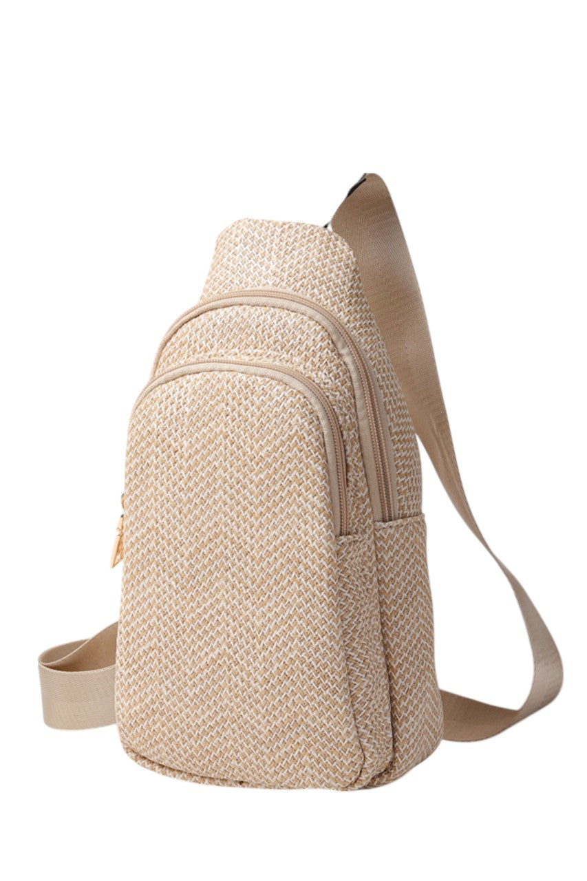 Chevron Pattern Straw Sling Bag combines timeless craftsmanship with modern style. Crafted from natural straw, its distinctive chevron weave offers durability and a unique texture. The sling design ensures comfortable, hands-free wear, making it ideal for daily errands or casual outings. Lightweight yet sturdy, this bag provides ample space for essentials while enhancing your look with an expert touch of artisanal elegance. 