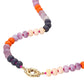 Clasp Accent Disc Beaded Necklace - Fuchsia - Necklace