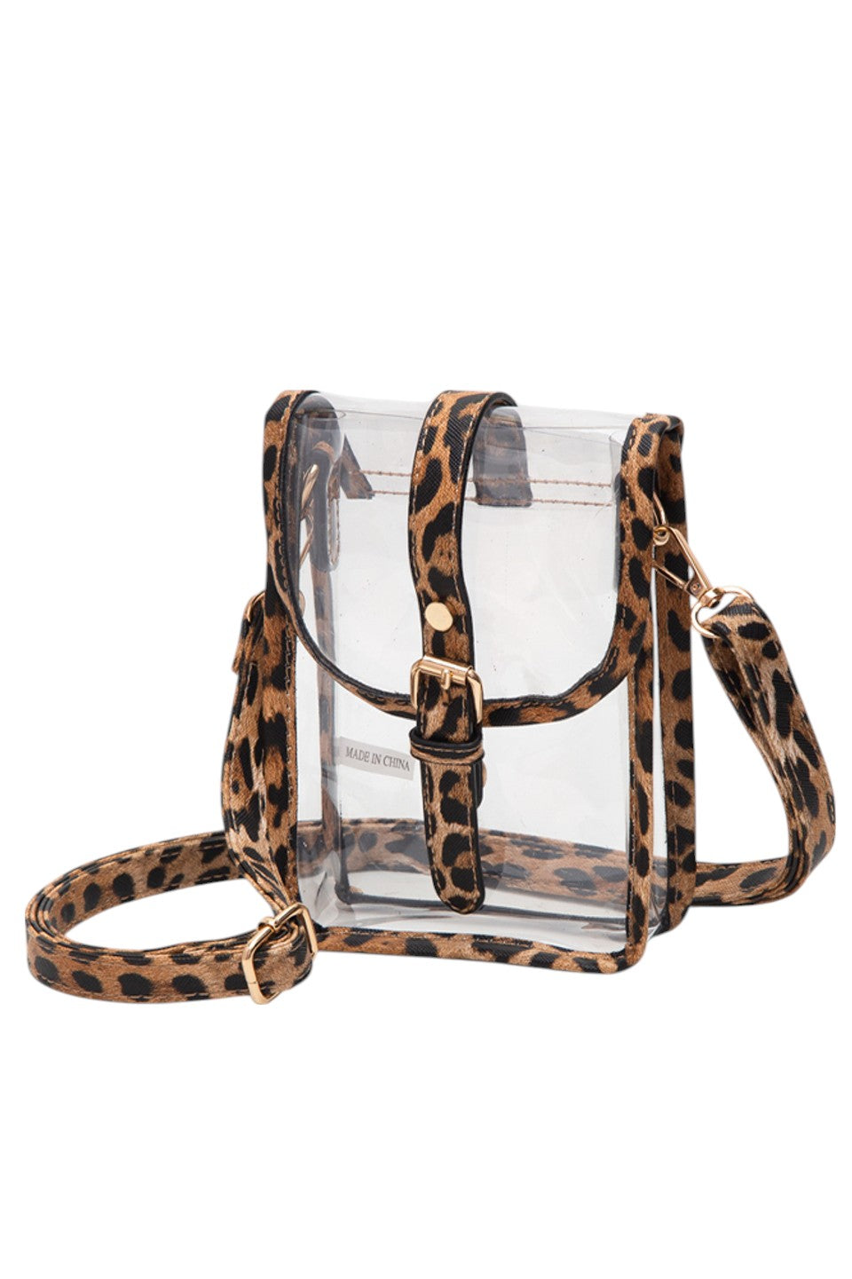Leopard Clear Crossbody Stadium Concert Transparent Bag is expertly crafted to comply with venue security standards while offering practical functionality. Its fully transparent design enables swift security checks, and the adjustable crossbody strap provides comfortable, hands-free wear. Made from durable, lightweight materials, this bag is perfect for concerts, sports events, and festivals, ensuring your belongings stay secure and easily accessible throughout the event.