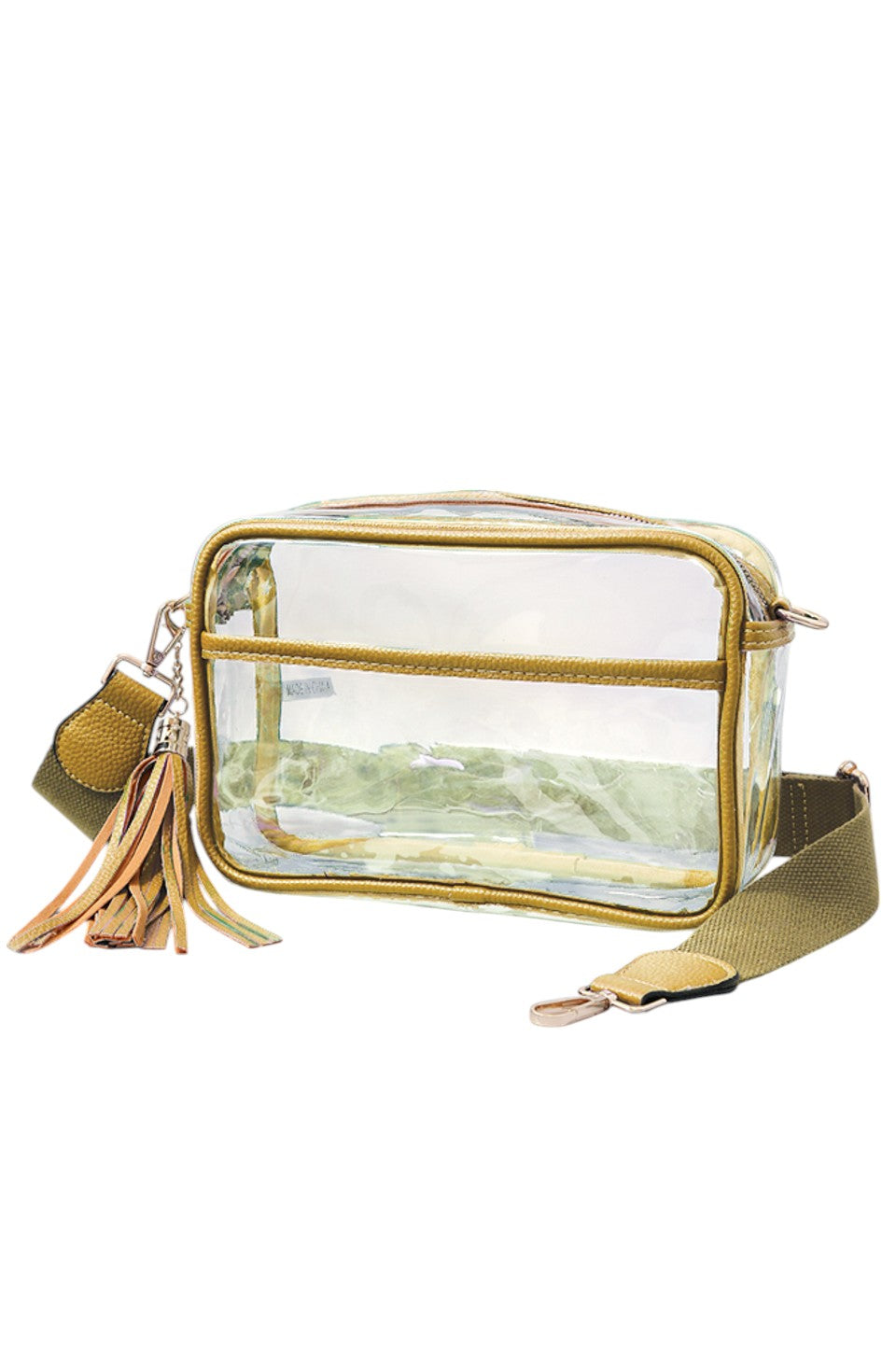 Clear PU Cross Body Camera Bag offers a sleek, transparent design crafted from durable polyurethane, providing both style and protection for your camera gear. Its crossbody strap ensures comfortable, hands-free carrying, while the clear material allows quick visibility of contents for easy access. Ideal for photographers seeking a practical yet modern solution to transport and safeguard their equipment.