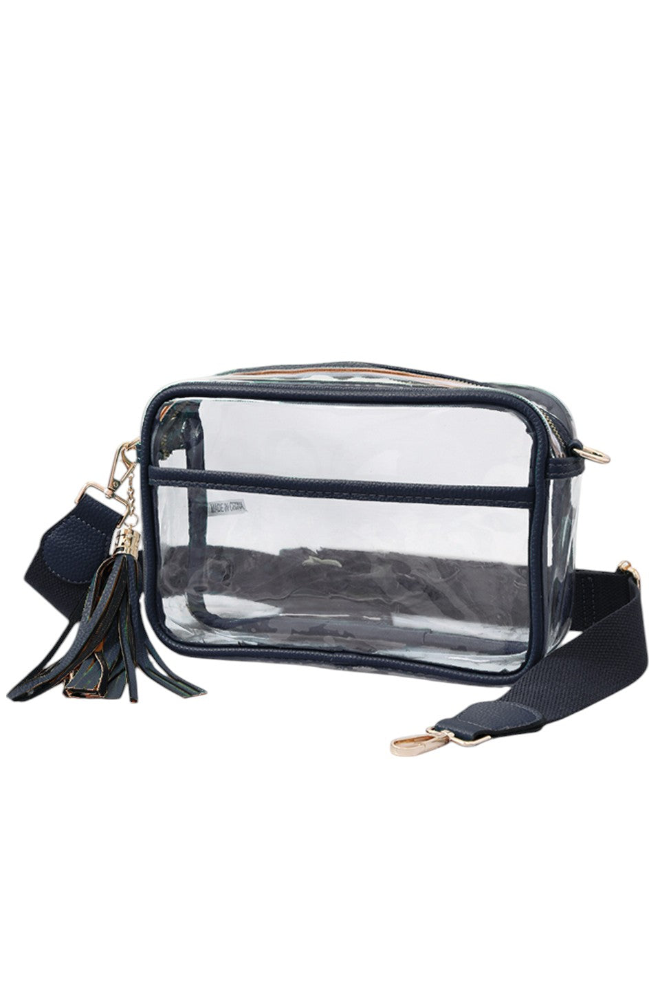 Clear PU Cross Body Camera Bag offers a sleek, transparent design crafted from durable polyurethane, providing both style and protection for your camera gear. Its crossbody strap ensures comfortable, hands-free carrying, while the clear material allows quick visibility of contents for easy access. Ideal for photographers seeking a practical yet modern solution to transport and safeguard their equipment.