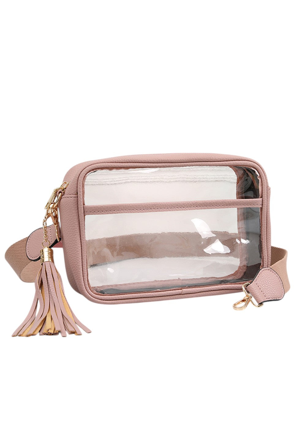 Clear PU Cross Body Camera Bag offers a sleek, transparent design crafted from durable polyurethane, providing both style and protection for your camera gear. Its crossbody strap ensures comfortable, hands-free carrying, while the clear material allows quick visibility of contents for easy access. Ideal for photographers seeking a practical yet modern solution to transport their equipment securely.