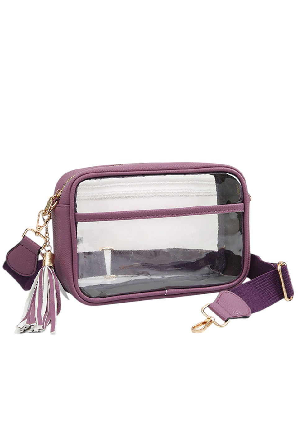 Clear PU Cross Body Camera Bag offers a sleek, transparent design crafted from durable polyurethane, providing both style and protection for your camera gear. Its crossbody strap ensures comfortable, hands-free carrying, while the clear material allows quick visibility of contents for easy access. Ideal for photographers seeking a practical yet modern solution to transport their equipment securely.