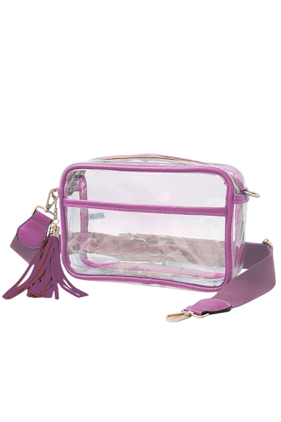 Clear PU Cross Body Camera Bag offers a sleek, transparent design crafted from durable polyurethane, providing both style and protection for your camera gear. Its crossbody strap ensures comfortable, hands-free carrying, while the clear material allows quick visibility of contents for easy access. Ideal for photographers seeking a practical yet modern solution to transport and safeguard their equipment.
