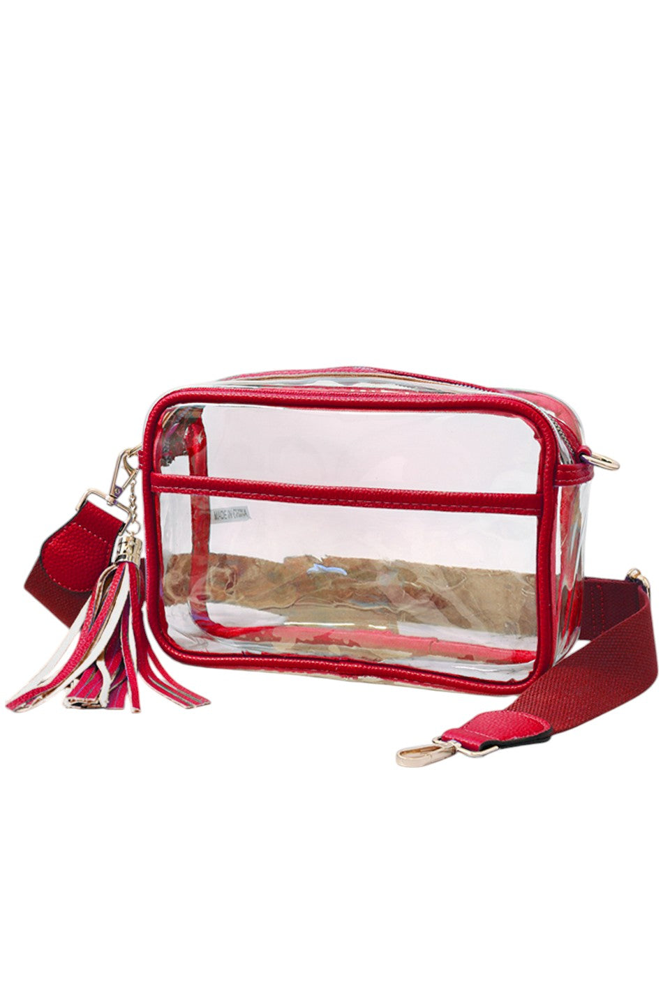 Clear PU Cross Body Camera Bag offers a sleek, transparent design crafted from durable polyurethane, providing both style and protection for your camera gear. Its crossbody strap ensures comfortable, hands-free carrying, while the clear material allows quick visibility of contents for easy access. Ideal for photographers seeking a practical yet modern solution to transport and safeguard their equipment.