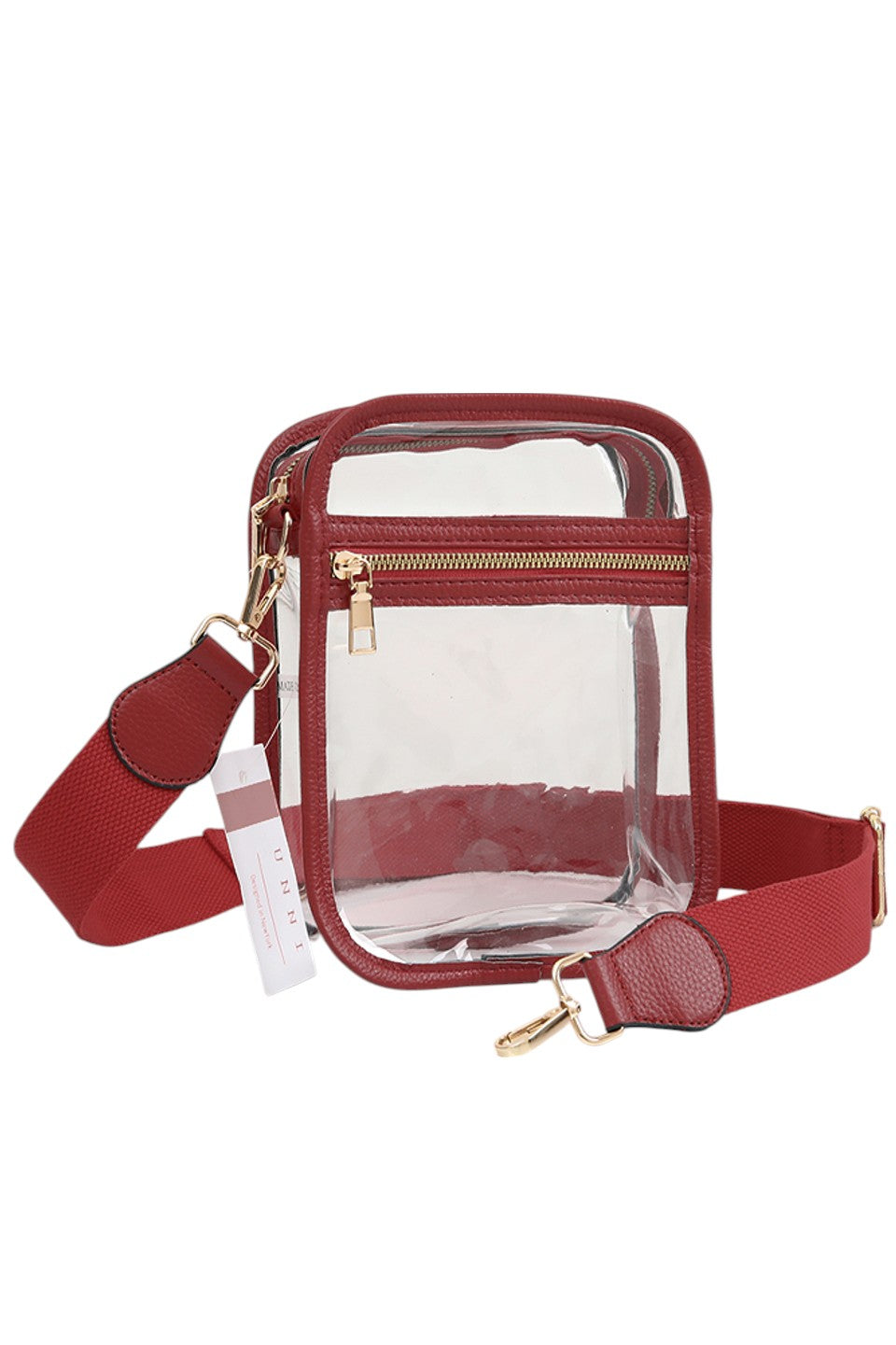 Clear PU Cross Body Mini Bag features a sleek, modern design crafted from durable, transparent polyurethane. Its compact size is perfect for carrying essentials while keeping your hands free. The adjustable strap ensures comfortable wear, making it ideal for both daily use and special occasions where style and convenience are paramount. This bag combines practicality with a minimalist aesthetic, allowing you to showcase your belongings with confidence and ease. 