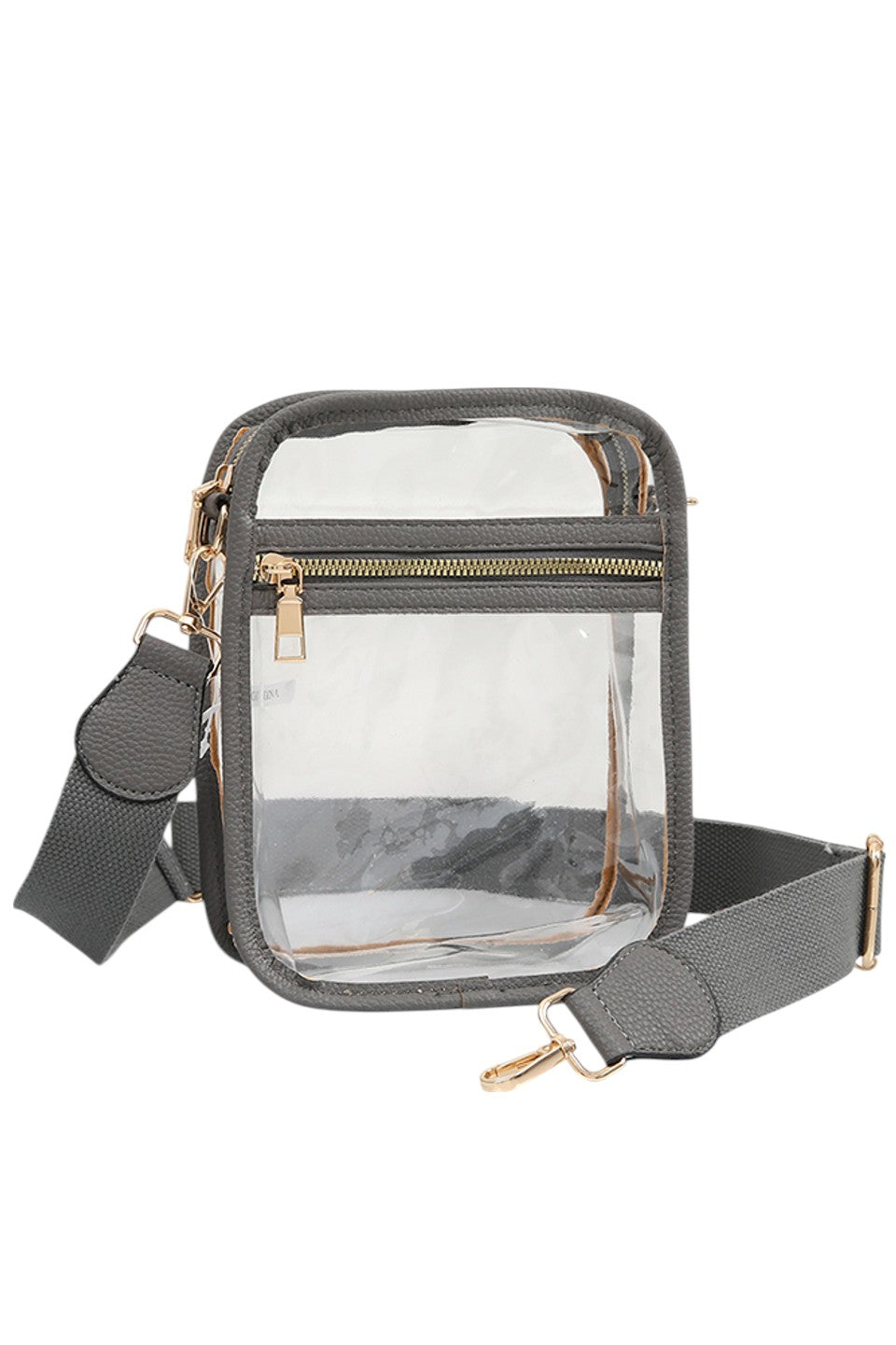 Clear PU Cross Body Mini Bag features a sleek, modern design crafted from durable, transparent polyurethane. Its compact size is perfect for carrying essentials while keeping your hands free. The adjustable strap ensures comfortable wear, making it ideal for both daily use and special occasions where style and convenience are paramount. This bag combines practicality with a minimalist aesthetic, allowing you to showcase your belongings with confidence and ease. 