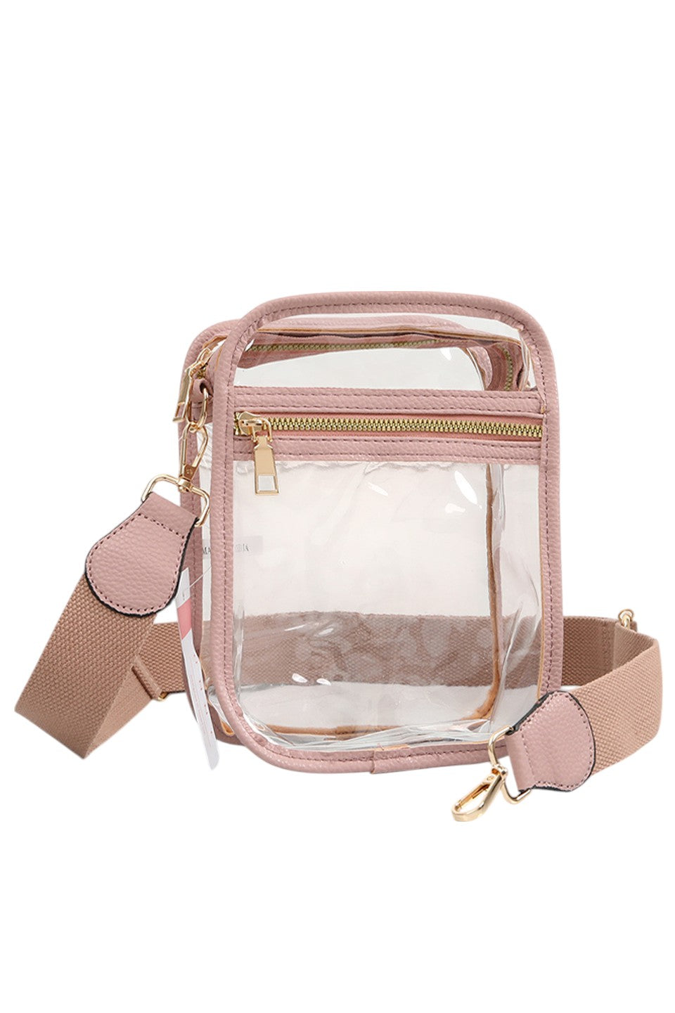 Clear PU Cross Body Mini Bag features a sleek, modern design crafted from durable, transparent polyurethane. Its compact size is perfect for carrying essentials while keeping your hands free. The adjustable strap ensures comfortable wear, making it ideal for both daily use and special occasions where style and convenience are paramount. This bag combines practicality with a minimalist aesthetic, allowing you to showcase your belongings with confidence and ease. 