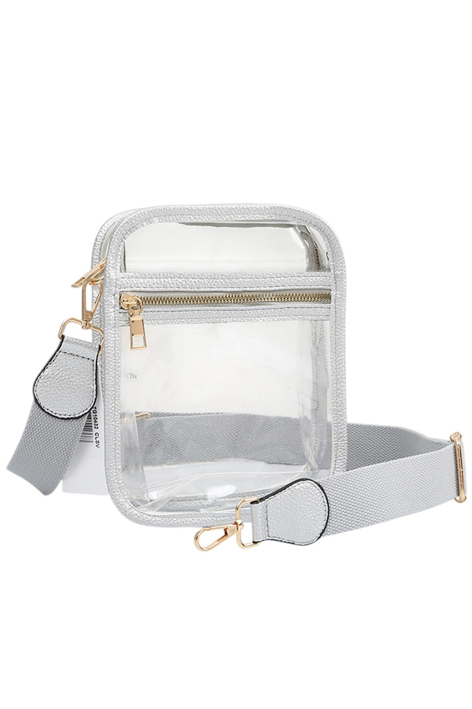 Clear PU Cross Body Mini Bag features a sleek, modern design crafted from durable, transparent polyurethane. Its compact size is perfect for carrying essentials while keeping your hands free. The adjustable strap ensures comfortable wear, making it ideal for both daily use and special occasions where style and convenience are paramount. This bag combines practicality with a minimalist aesthetic, allowing you to showcase your belongings with confidence and ease. 