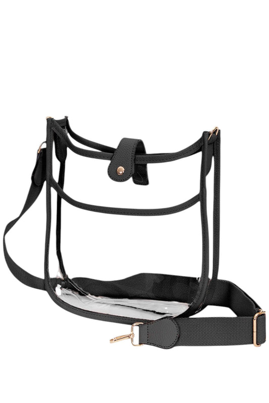 Clear Stadium Concert Crossbody Bag is expertly crafted to comply with strict venue security policies, featuring a fully transparent design for quick inspection. Its lightweight, durable construction ensures comfort and longevity, while the adjustable crossbody strap provides a secure, hands-free fit. Perfectly sized to hold essentials like tickets, phones, and wallets, this bag combines practicality with convenience for seamless access at concerts and stadium events.
