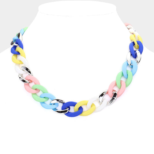 Multi Color Chain Necklace