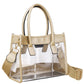 Women's Color Trim Clear Hand Bag Handbag