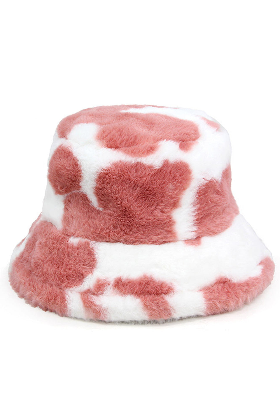 Pink Cow Print Faux Fur Bucket Hat combines distinctive black and white patterning with premium textural elements for a fashion-forward statement piece. The meticulously constructed faux fur provides superior insulation while maintaining ethical standards. Its structured silhouette offers versatile styling options across seasons, making it an essential accessory for the discerning fashion enthusiast seeking both functionality and avant-garde design. 