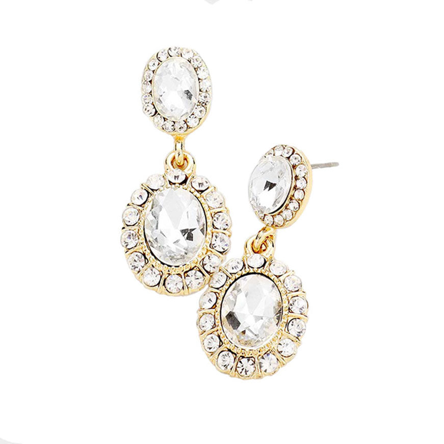 Gold Crystal Rhinestone Drop Evening Earrings; Evening Jewelry Glass Crystal Teardrop Earrings; get into the groove with our gorgeous handcrafted earrings, add a pop of color to your ensemble, just the right amount of shimmer & shine, touch of class, beauty and style to any special events. Perfect Birthday Gift, Anniversary Gift, Mother's Day Gift, Graduation Gift.