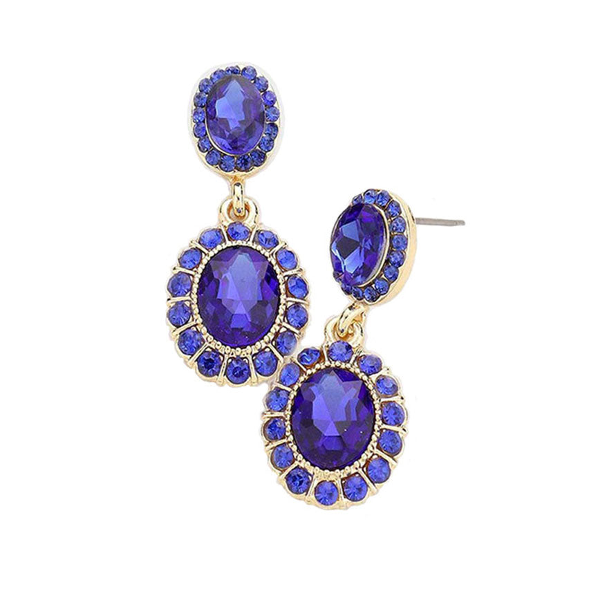 Sapphire Crystal Rhinestone Drop Evening Earrings; Evening Jewelry Glass Crystal Teardrop Earrings; get into the groove with our gorgeous handcrafted earrings, add a pop of color to your ensemble, just the right amount of shimmer & shine, touch of class, beauty and style to any special events. Perfect Birthday Gift, Anniversary Gift, Mother's Day Gift, Graduation Gift.