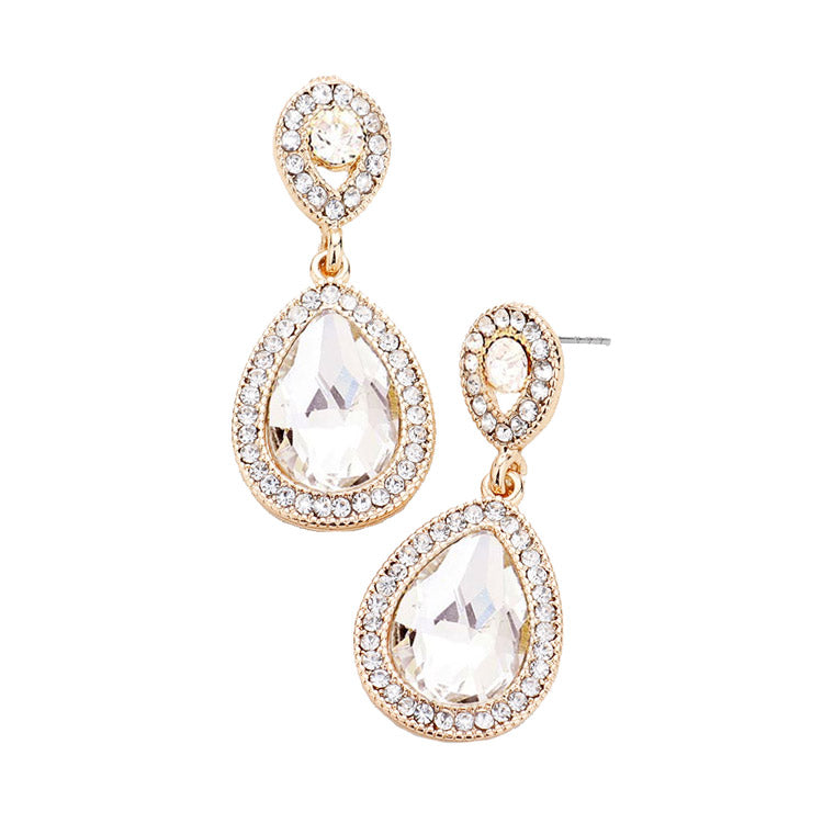 Classic Elegant Victorian Crystal Rhinestone Teardrop Evening Earrings Special Occasion, perfect set of sparkling earrings, pair these glitzy studs with any ensemble for a polished & sophisticated look. Perfect Gift Birthday, Holiday, Christmas, Valentine's Day, Anniversary, prom, wedding, sweet 16, Quinceanera, etc