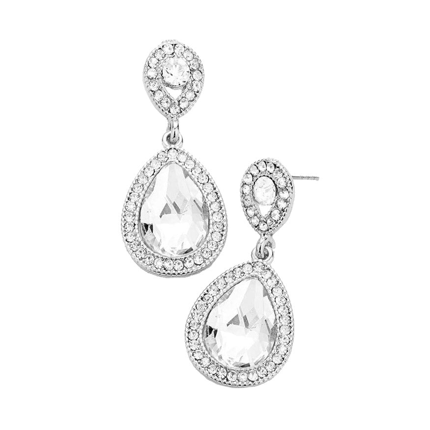 Classic Elegant Victorian Crystal Rhinestone Teardrop Evening Earrings Special Occasion, perfect set of sparkling earrings, pair these glitzy studs with any ensemble for a polished & sophisticated look. Perfect Gift Birthday, Holiday, Christmas, Valentine's Day, Anniversary, prom, wedding, sweet 16, Quinceanera, etc