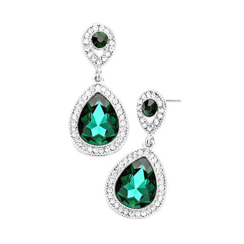 Classic Elegant Victorian Crystal Rhinestone Teardrop Evening Earrings Special Occasion, perfect set of sparkling earrings, pair these glitzy studs with any ensemble for a polished & sophisticated look. Perfect Gift Birthday, Holiday, Christmas, Valentine's Day, Anniversary, prom, wedding, sweet 16, Quinceanera, etc