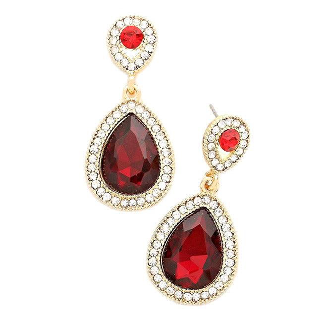 Classic Elegant Victorian Crystal Rhinestone Teardrop Evening Earrings Special Occasion, perfect set of sparkling earrings, pair these glitzy studs with any ensemble for a polished & sophisticated look. Perfect Gift Birthday, Holiday, Christmas, Valentine's Day, Anniversary, prom, wedding, sweet 16, Quinceanera, etc