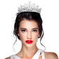 Teardrop Stone Accented Princess Tiara - Silver - Tiaras