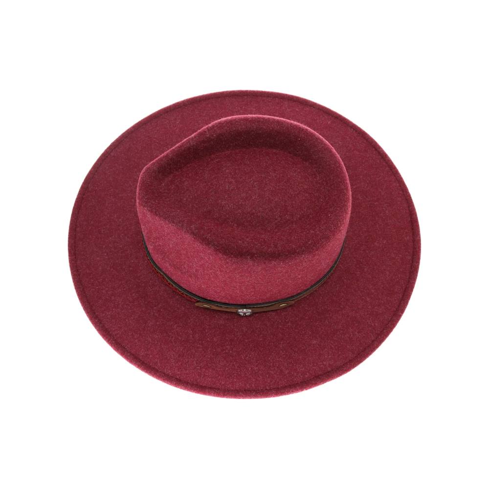 Heather-Wine-A beautiful wide brim panama hat with a decorative trim band adds to our newest line of Vegan fabric hats!&nbsp; These are your perfect hat for your favorite fall outfit, family pictures, a special occasion, or just because!&nbsp; We are serious when we say, don't wait to get these,