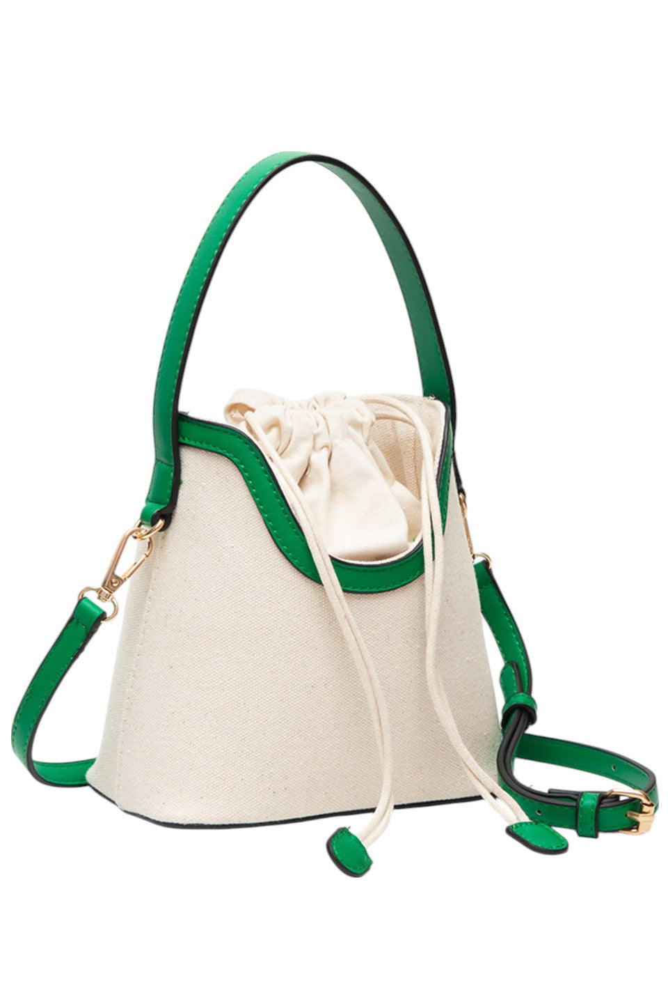 KellyGreen Drawstring Satchel Canvas Crossbody Bucket Bag combines durable canvas material with a practical bucket design, secured by a convenient drawstring closure. Its adjustable crossbody strap offers hands-free comfort, making it ideal for daily use or travel. This bag provides ample space for essentials while maintaining a compact, stylish profile suitable for various occasions. 