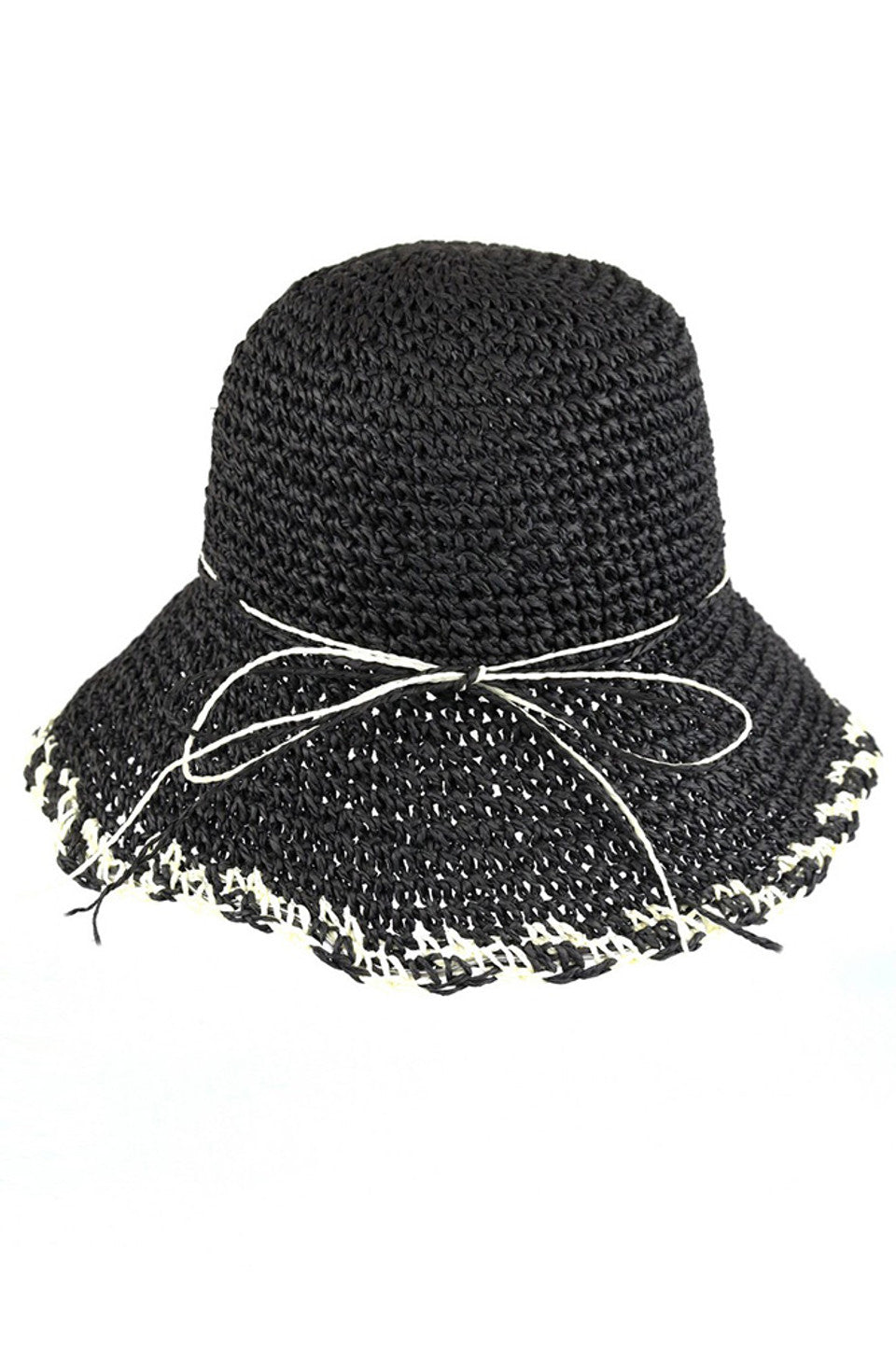 Black Edge Detailed Straw Bucket Hat features meticulous craftsmanship with reinforced edge binding for enhanced durability. The premium natural straw material provides optimal ventilation while delivering effective UV protection. Its classic bucket silhouette offers versatile styling options with the technical advantage of all-around brim coverage, ideal for both casual outings and dedicated sun protection. 