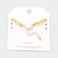 Enamel Heart Charm Semi Precious Stone Anklet - Yellow - Anklets