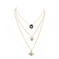 Black Enamel Rhinestone Embellished Honey Bee Pendant Triple Layered Necklace, Get ready with these Pendant Triple Layered Necklace, put on a pop of color to complete your ensemble. Perfect for adding just the right amount of shimmer & shine. Perfect Birthday Gift, Anniversary Gift, Mother's Day Gift, Graduation Gift.