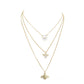 White Enamel Rhinestone Embellished Honey Bee Pendant Triple Layered Necklace, Get ready with these Pendant Triple Layered Necklace, put on a pop of color to complete your ensemble. Perfect for adding just the right amount of shimmer & shine. Perfect Birthday Gift, Anniversary Gift, Mother's Day Gift, Graduation Gift.