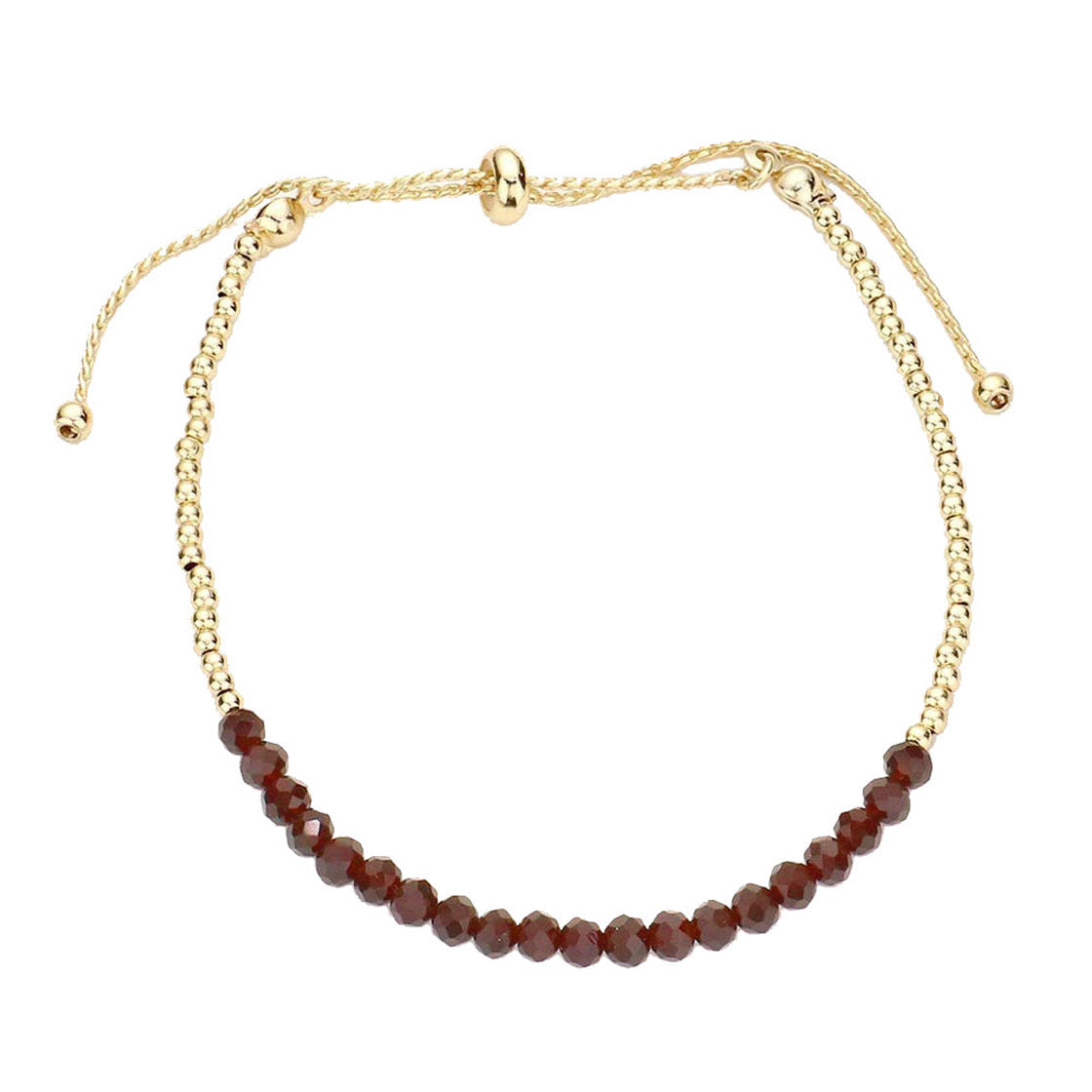 Burgundy Lead and Nickel Compliant Faceted Beaded Bracelet, Get ready with these Beaded Bracelet, put on a pop of color to complete your ensemble. Perfect for adding just the right amount of shimmer & shine and a touch of class to special events. Perfect Birthday Gift, Anniversary Gift, Mother's Day Gift, Graduation Gift.
