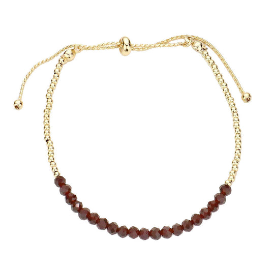 Burgundy Lead and Nickel Compliant Faceted Beaded Bracelet, Get ready with these Beaded Bracelet, put on a pop of color to complete your ensemble. Perfect for adding just the right amount of shimmer & shine and a touch of class to special events. Perfect Birthday Gift, Anniversary Gift, Mother's Day Gift, Graduation Gift.