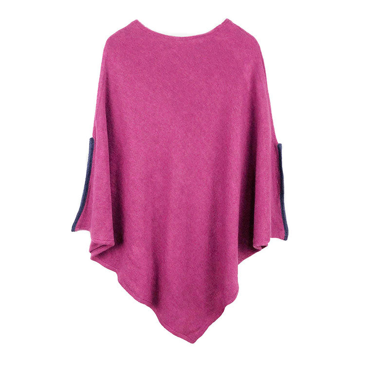 Pink  Fall Winter Sleeves Detailed Poncho, the perfect accessory, luxurious, trendy, super soft chic capelet, keeps you warm and toasty. You can throw it on over so many pieces elevating any casual outfit! Perfect Gift for Wife, Mom, Birthday, Holiday, Christmas, Anniversary, Fun Night Out