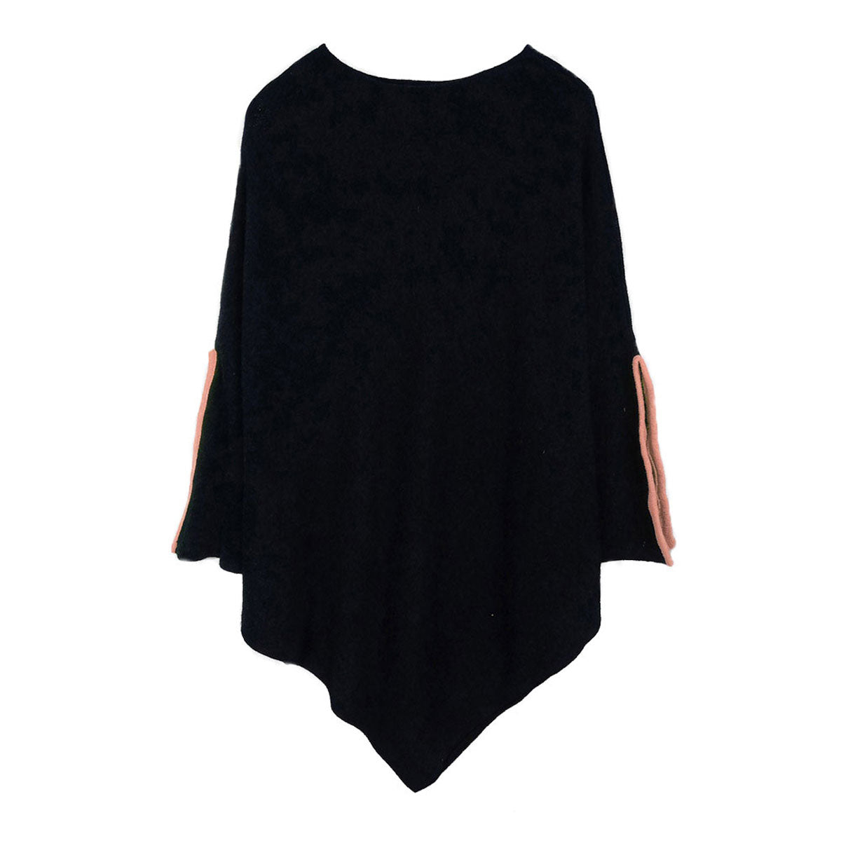 Black Fall Winter Sleeves Detailed Poncho, the perfect accessory, luxurious, trendy, super soft chic capelet, keeps you warm and toasty. You can throw it on over so many pieces elevating any casual outfit! Perfect Gift for Wife, Mom, Birthday, Holiday, Christmas, Anniversary, Fun Night Out