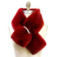 Faux Fur Bling Pull Through Scarf - Burgundy - Scarves