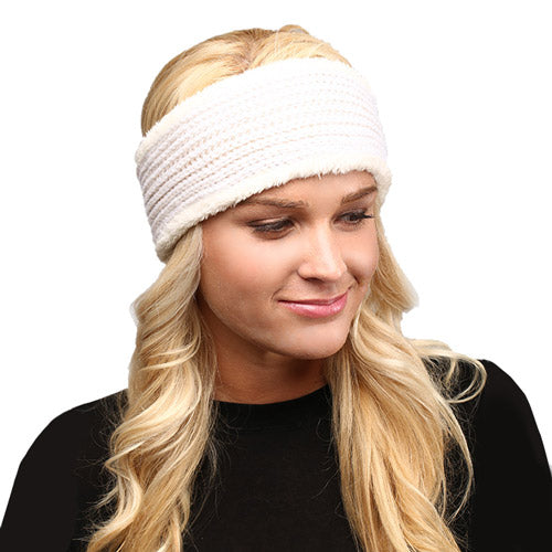 Faux Fur Trim Knit Headband Faux Fur Trim Earmuff Faux Fur Ear Warmer, soft & fuzzy ear warmer headband will shield your ears from wintry cold weather ensures all day comfort, shimmery headband creates trendy look, toasty & fashionable. Perfect Gift Birthday, Holiday, Christmas, Stocking Stuffer, Anniversary, Loved One