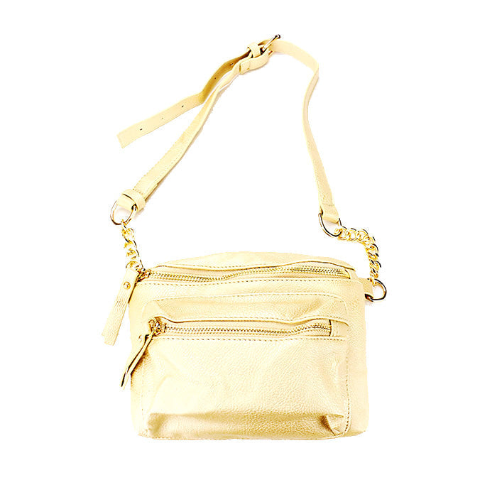 Faux Leather Crossbody / Fanny Pack / Belt Bag - Crossbody Bags