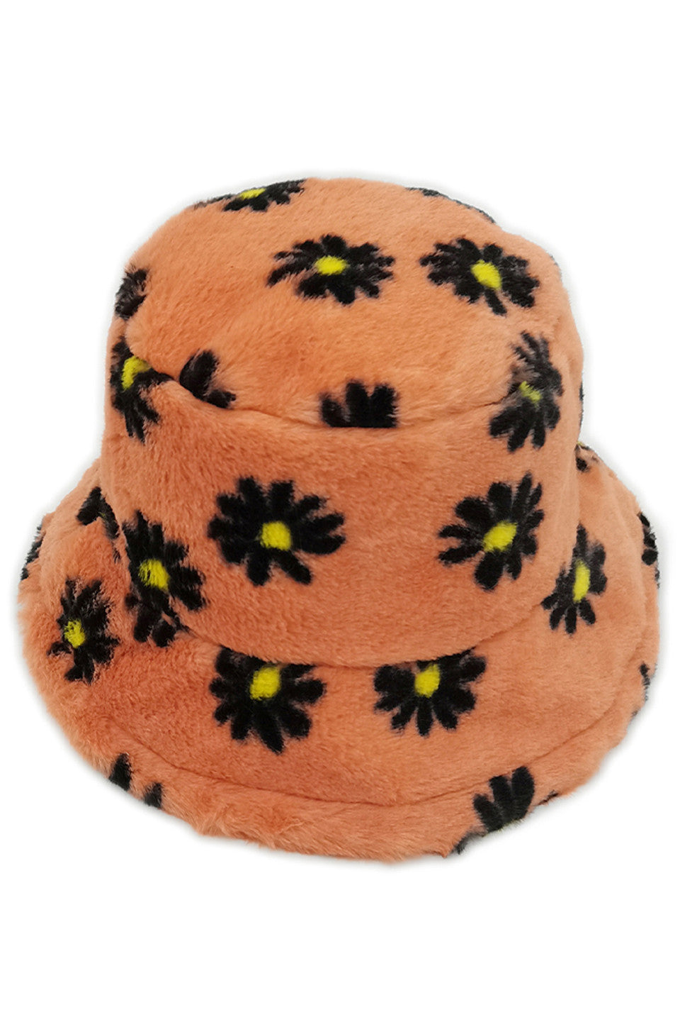 Orange Floral Faux Fur Bucket Hat combines luxurious texture with contemporary design. Crafted with premium faux fur, it features subtle floral embellishments that elevate its aesthetic appeal. The structured bucket silhouette provides optimal face framing while delivering superior warmth retention. Ideal for fashion-forward individuals seeking both functionality and sophisticated style in cold-weather accessories. 