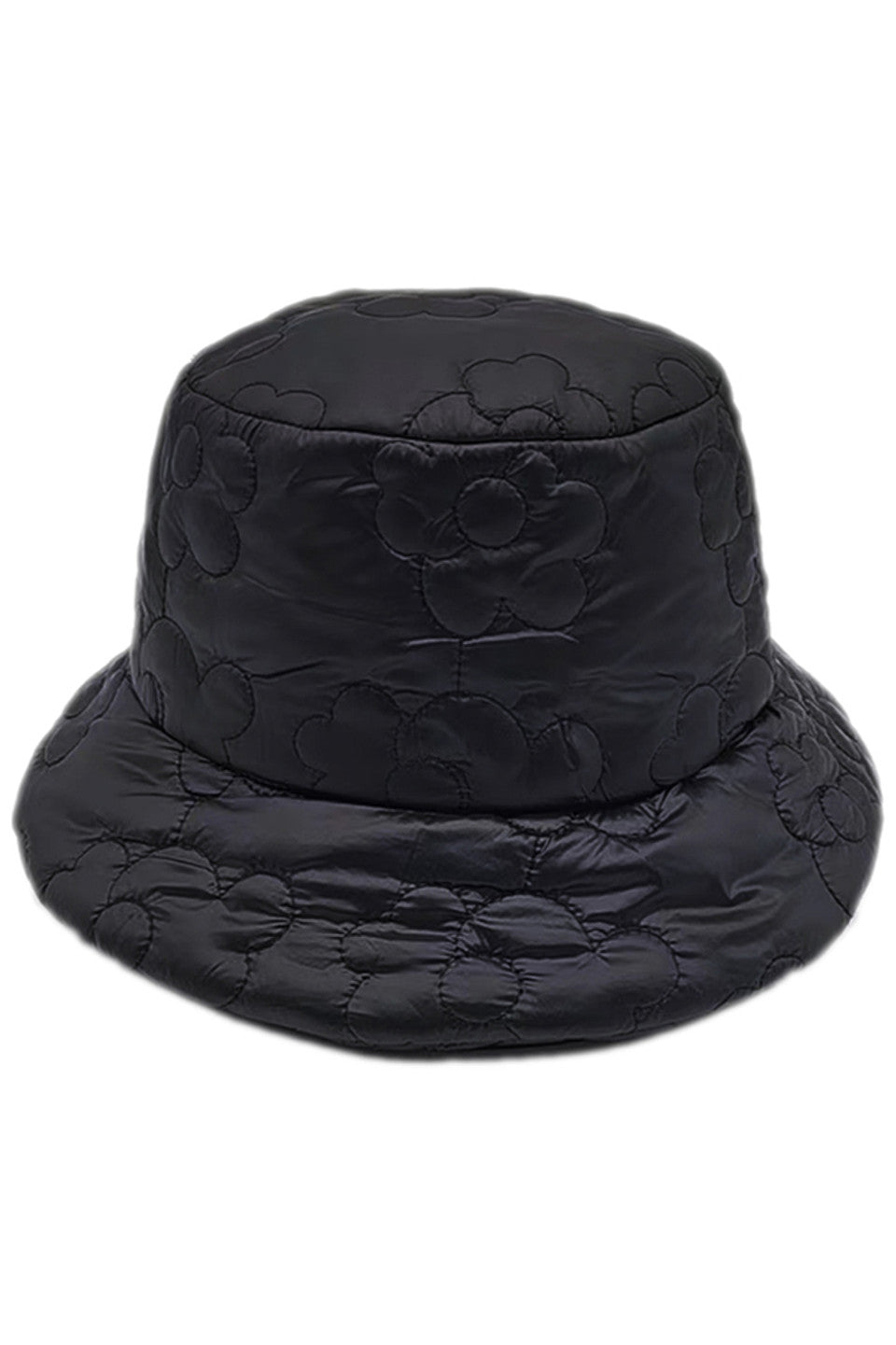 Flower Padded Bucket Hat - Black - Bucket Hat