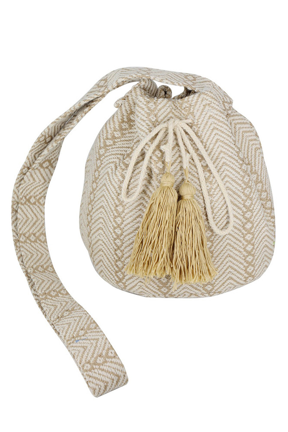 Taupe Geometric Pattern Bucket Bag combines modern design with practical functionality. Its distinctive geometric print adds a contemporary edge, while the bucket shape offers ample space for daily essentials. Crafted for durability and style, this bag is an expert choice for those seeking a versatile accessory that complements both casual and sophisticated outfits.