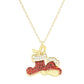 Gold Dipped CZ Christmas Socks Pendant Necklace, Get ready with these Pendant Necklace, put on a pop of color to complete your ensemble. Perfect for adding just the right amount of shimmer & shine and a touch of class to special events. Perfect Birthday Gift, Anniversary Gift, Mother's Day Gift, Graduation Gift.