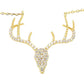 Gold Dipped CZ Reindeer Pendant Necklace. Beautifully crafted design adds a gorgeous glow to any outfit. Jewelry that fits your lifestyle! Perfect Birthday Gift, Anniversary Gift, Mother's Day Gift, Anniversary Gift, Graduation Gift, Prom Jewelry, Just Because Gift, Thank you Gift.