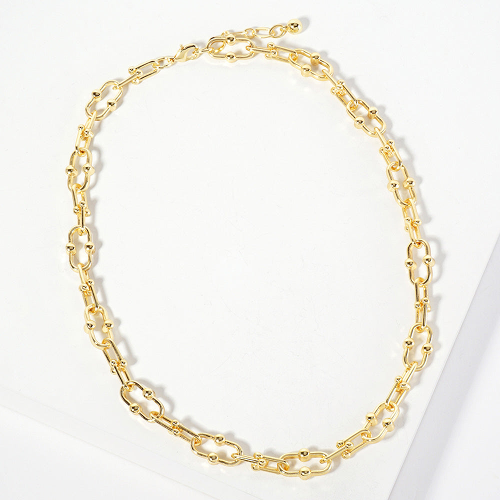 Gold Gold Dipped Industrial Chain Necklace