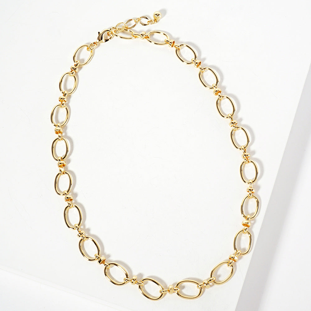 Gold Gold Dipped Oval Link Chain Necklace