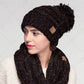 C.C Oversized Cable Knit Confetti Hat With 15 Cm Pom
